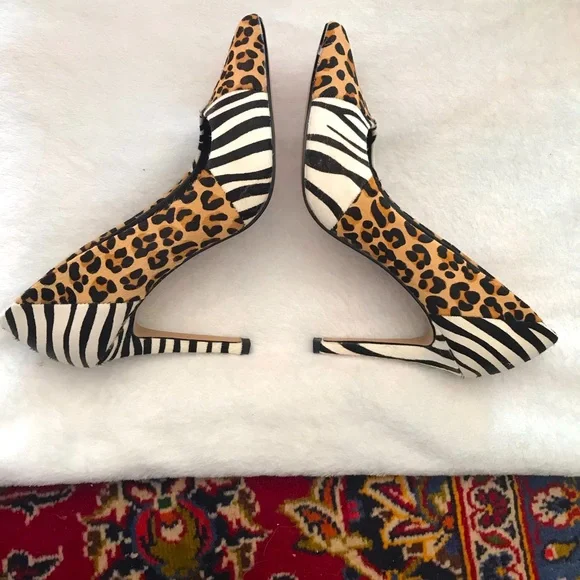 Michael Animal Print cow hair Women's Heels brand new 9.5 - Picture 2 of 6